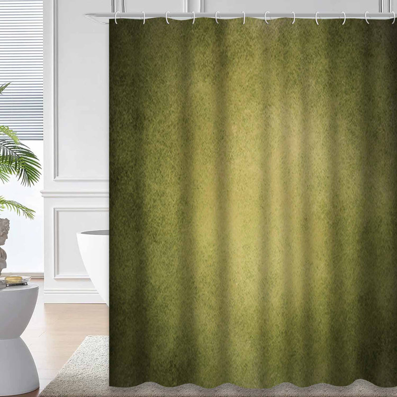 Rideau de douche vintage rétro vert vieilli grunge noir avec 12 crochets, L 72 po x l 84 po