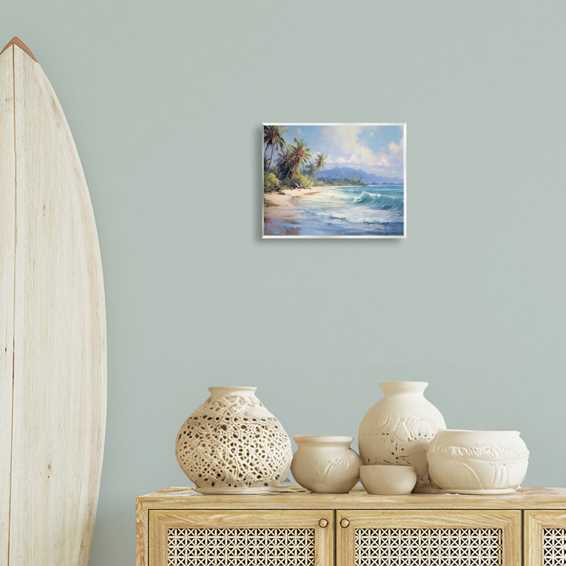 Plaque murale «Tropical Coast with Rolling Waves», design par Franklyn Gregory
