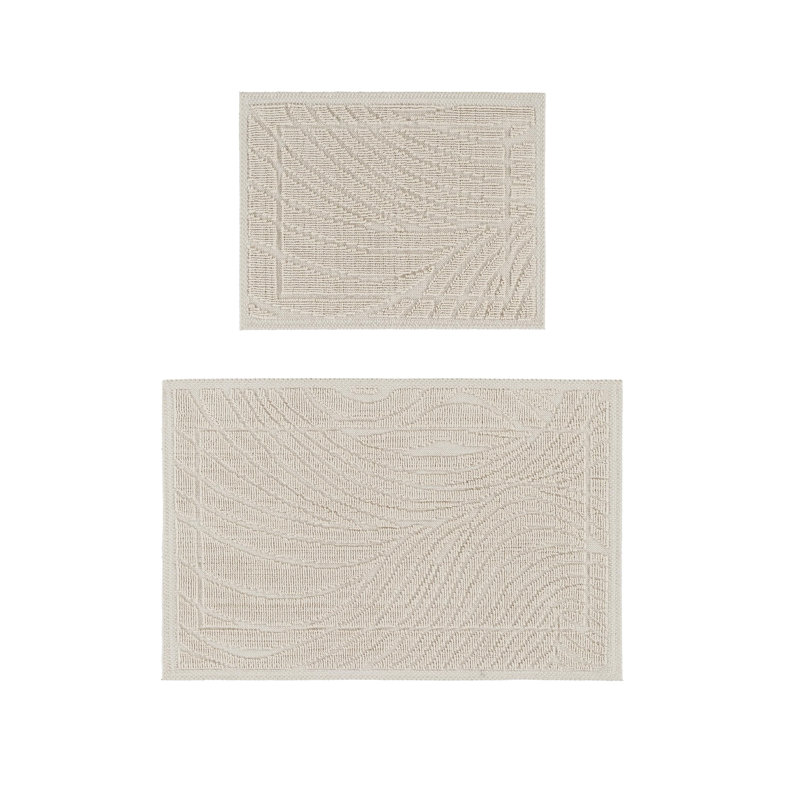 GRECA 100% COTTON Non-Slip Set, Cream Abstract