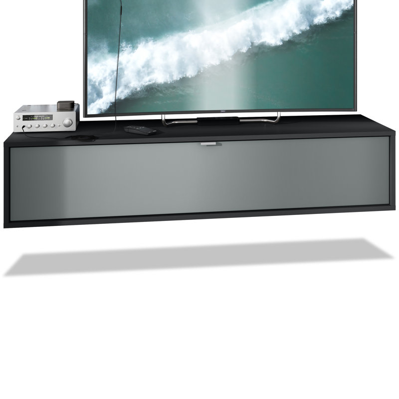 Mccaffrey Unfinished TV Stand for TVs up to 55", Black/Graphite Satin