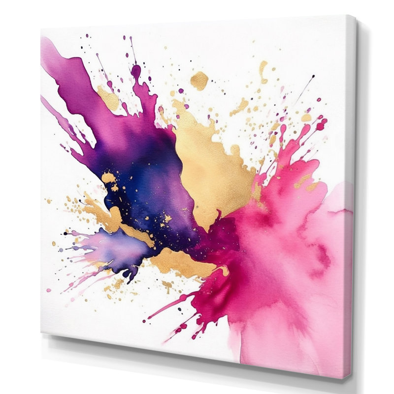 «Mauve et rose», art mural Fractals, Toile tendue, H 30 po x l 30 po x P 1 po