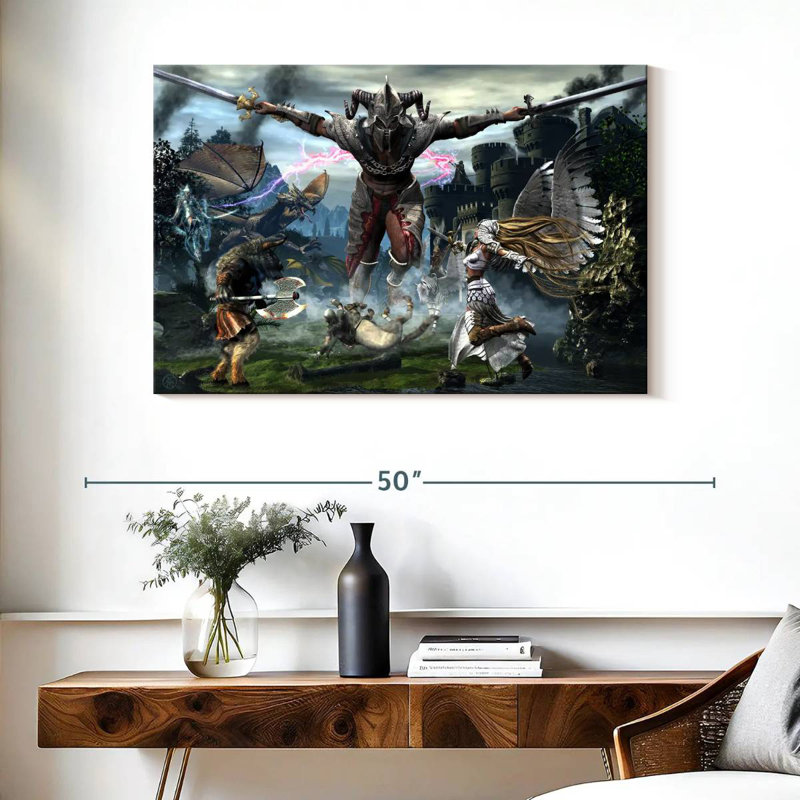 Keiraleigh Titan bat une légion de créatures, H 26 po x l 39 po