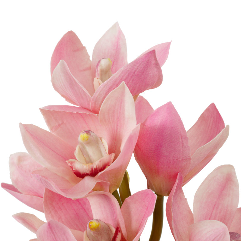 Bouquet Of Cymbidium Orchids Pink And Peach Tones Real Touch 36 Pcs/2Varieties
