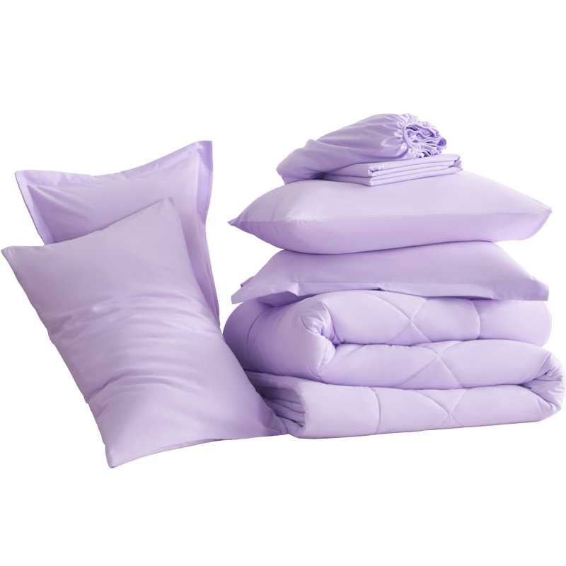 Ensemble de literie pour grand lit 7 pièces doux et respirant, Grand (7 pièces), Light Purple