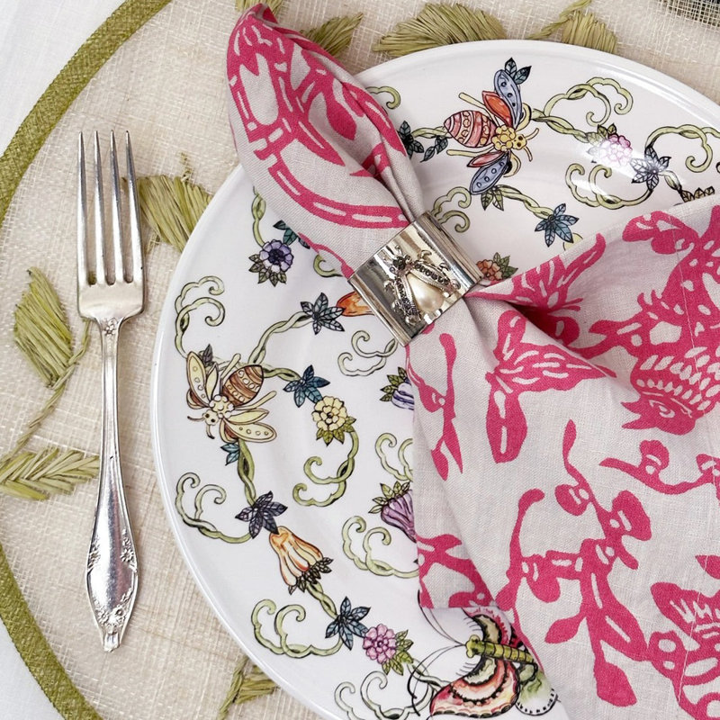 Linen Square Napkins, Pink