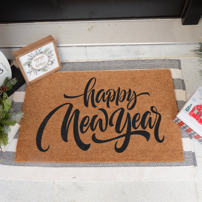 Non-Slip New Year's Doormat