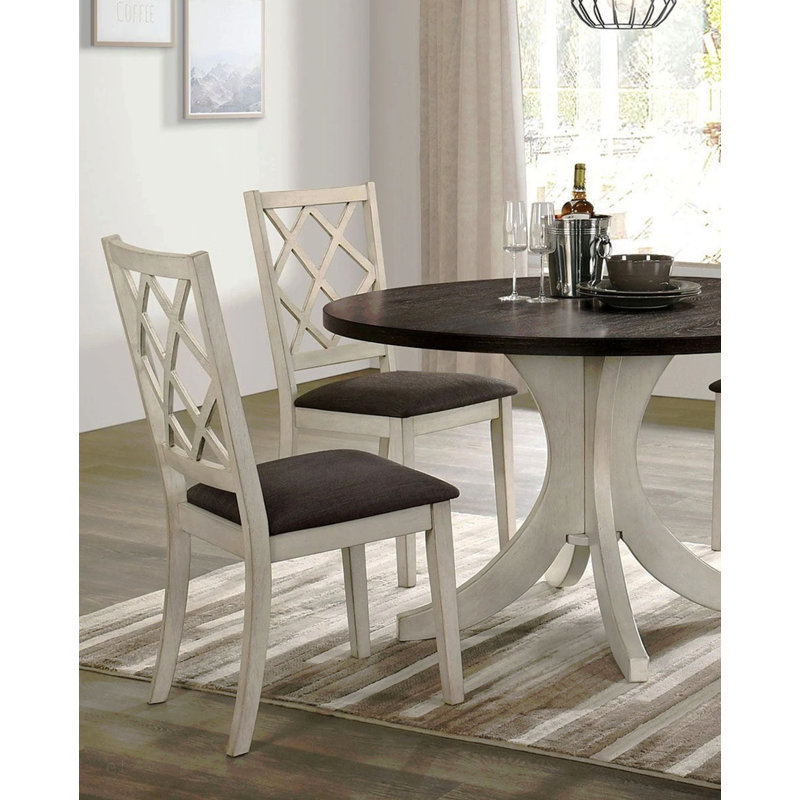 Ensemble de 2 chaises en bois massif à dossier unique pour salle à manger