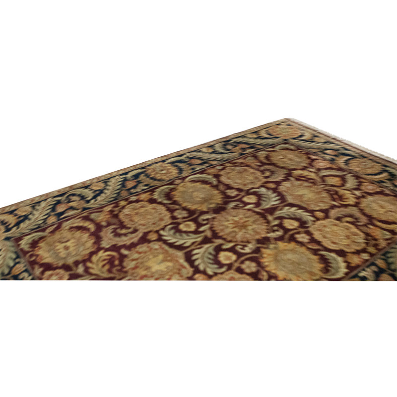 High-Quality Hand-Knotted Red And Blue Area Rug, Rectangle 8'3" x 9'11"