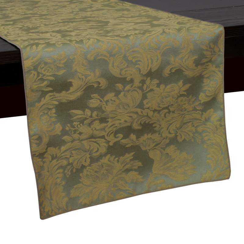 Miranda Table Runner, 108" x 14" Runner, Sage Green, 2