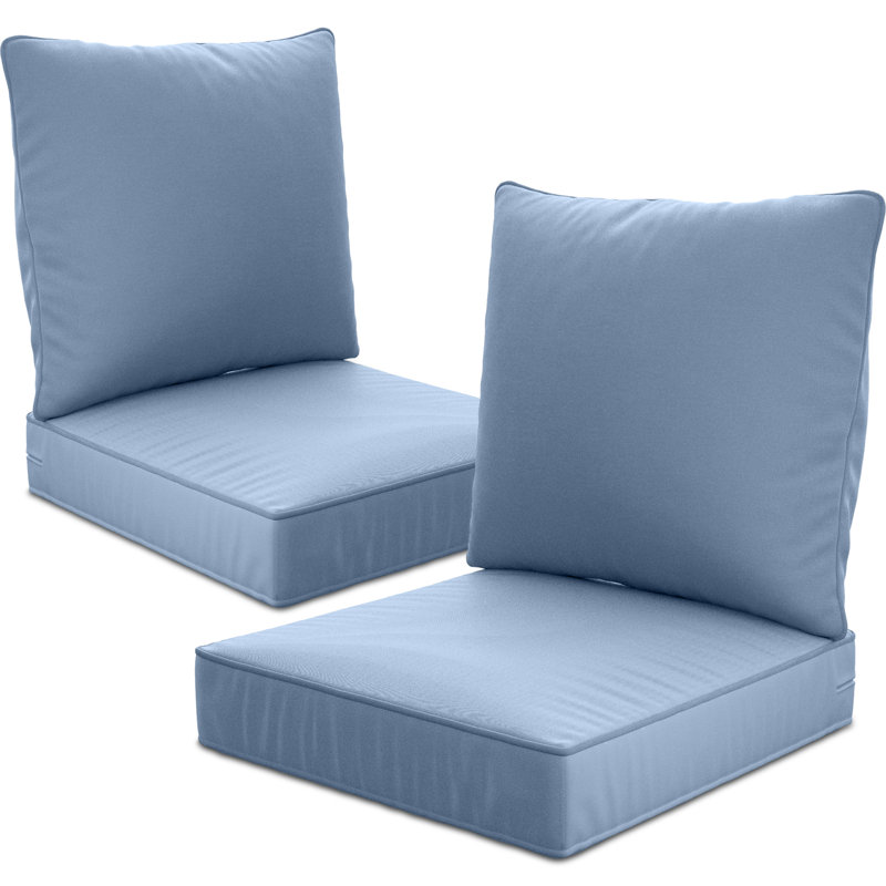 Ensemble de coussins de siège profond 24 po x 24 po x 6 po - 2, 2, Bleu gris