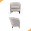 Fauteuil demi-tonneau rembourré à rayures