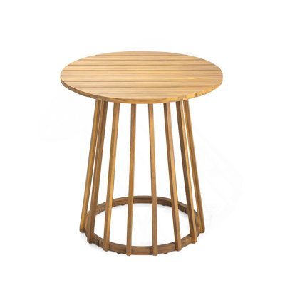 Outdoor Round Top Acacia Wood Dining Table,Round Bistro Table,Teak Finish