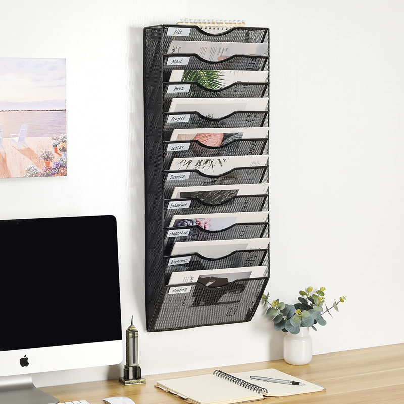 Metal File Organiser, Black