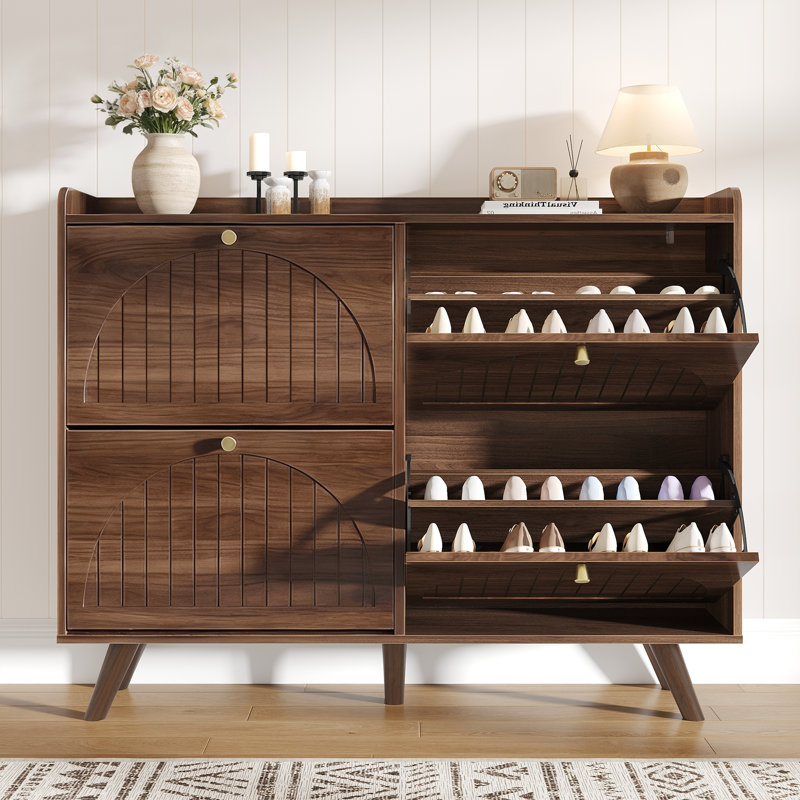 24 Pair Shoe Storage Cabinet, 37.6" H x 47.2" W x 9.4" D