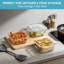Paquet de 5 contenants en verre pour aliments avec couvercles hermétiques, contenants de préparation de repas réutilisables pour micro-ondes, four, congélateur et lave-vaisselle, verre borosilicaté sans BPA