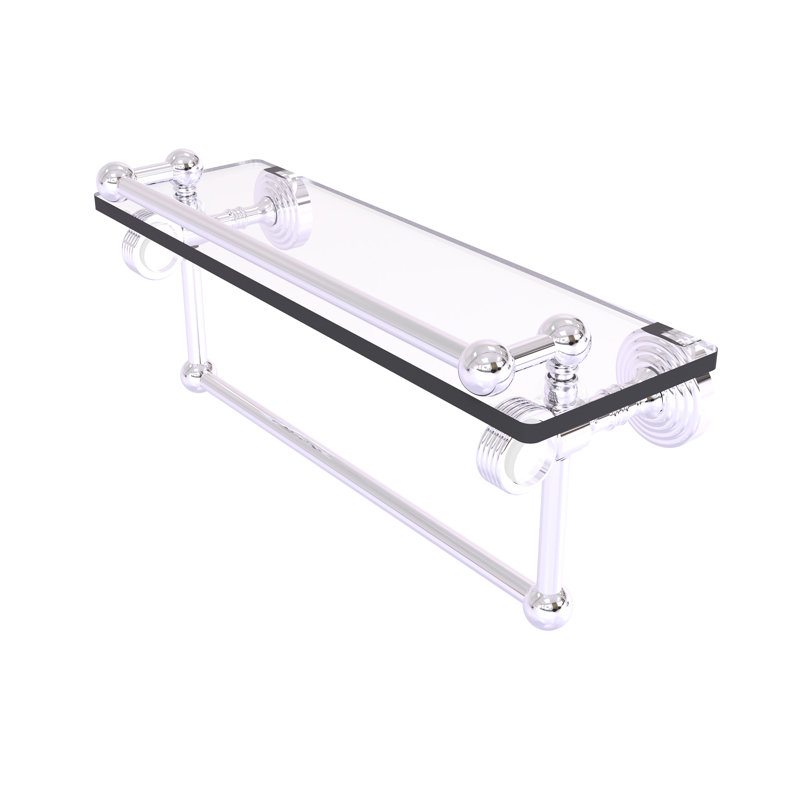 Support à tablette avec barre à serviettes Jarrell, Chrome poli, H 5,5 po x l 16 po x P 6,8 po