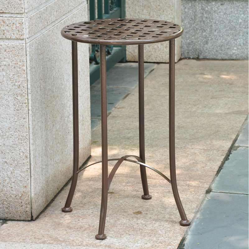 Table d'appoint en métal Arvind, Brun