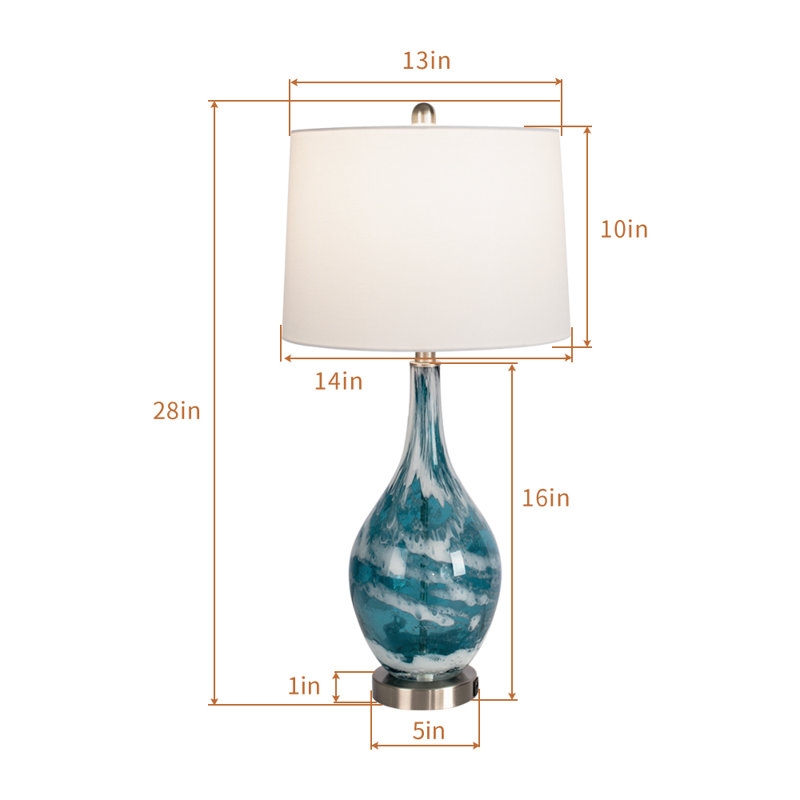Aitkin 28" Blue Table Lamp Set with USB