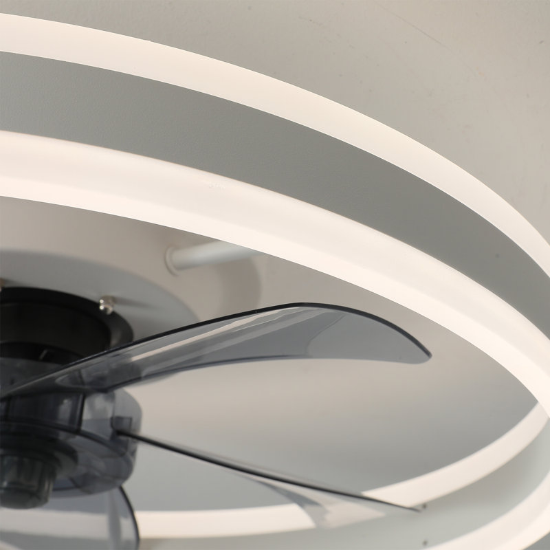 Ventilateur de plafond avec lumière - encastré moderne intérieur à DEL 20 po à intensité variable, Noir