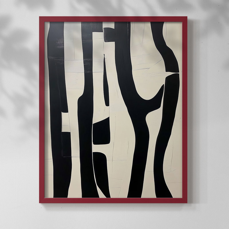 "ABSTRACT Series DCLIV" par J Paul, H 11 po x l 9 po, Rouge