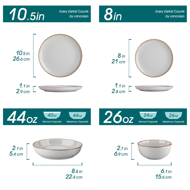 NYMPH Piece Dinnerware Set - Service for 4, Gray