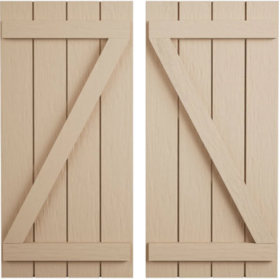 Volets rustiques en bois à quatre planches