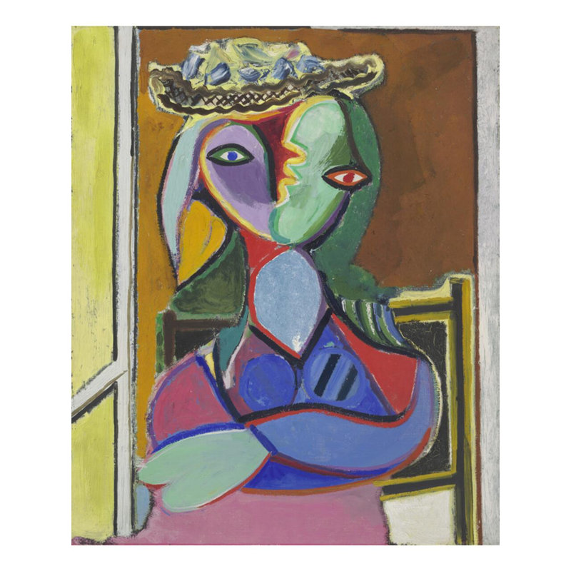 «Sived Woman (Femme assise)» par Pablo Picasso - Estampe numérique, H 40 po x l 32 po