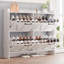 Armoire à chaussures blanche moderne avec rangement mince à 4 niveaux, panneaux de porte et dégagement inférieur pour l'organisation du vestibule ou du salon-840679374
