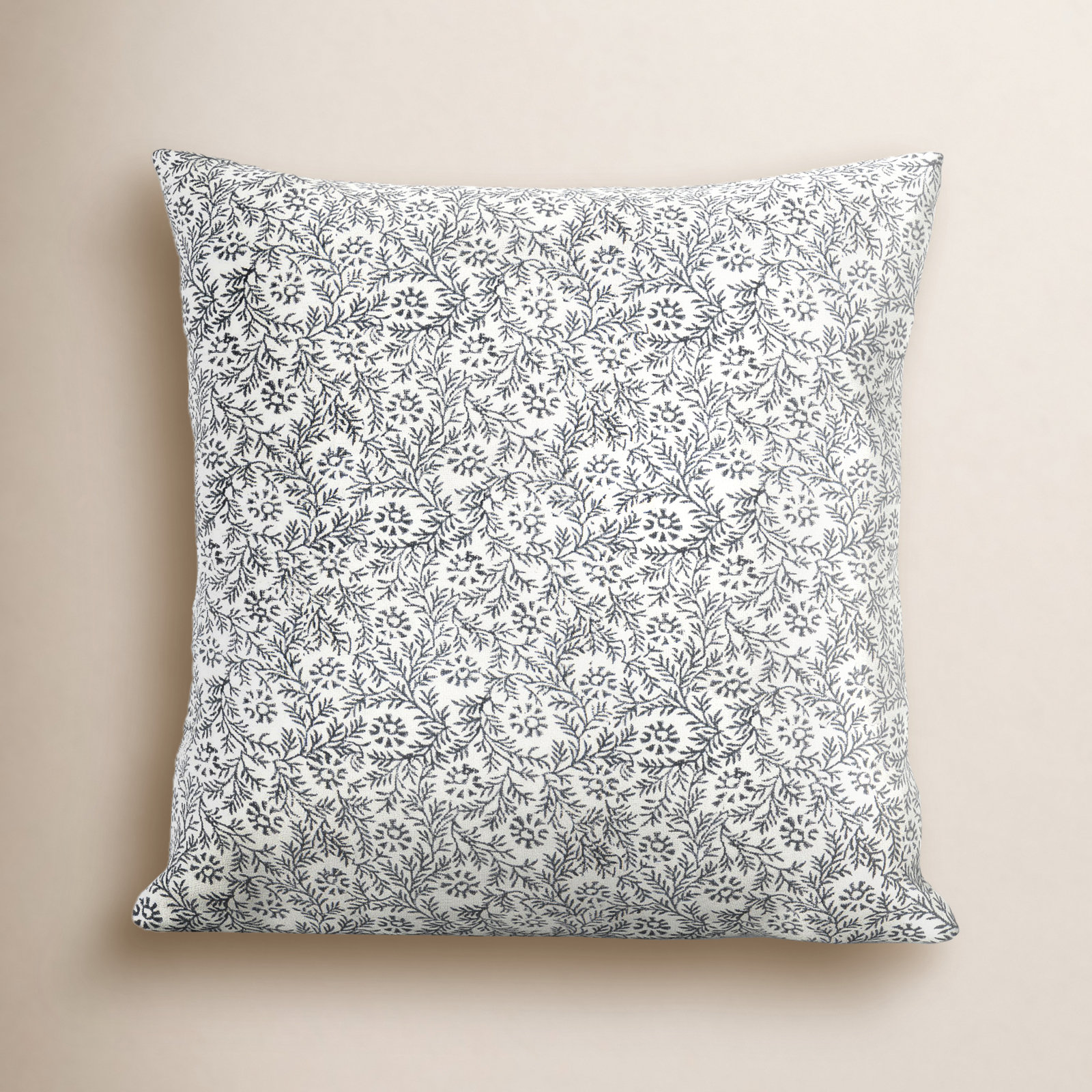 Elisandra 22" Linen Pillow Cover, Cream/Slate