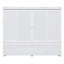 Lit escamotable double en panneau de fibres à densité moyenne en bois massif au fini blanc, conception double fonction pour les petites chambres et les chambres d'amis avec USB intégré et tiroir de rangement-459216406