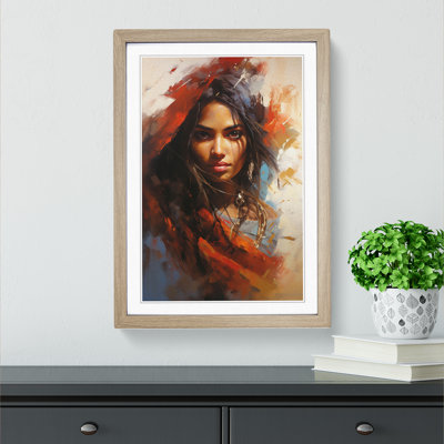 Indian Woman Action Painting - Framed Print