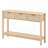 Rattan Console Table with 3 Storage Drawers and Sliding Door