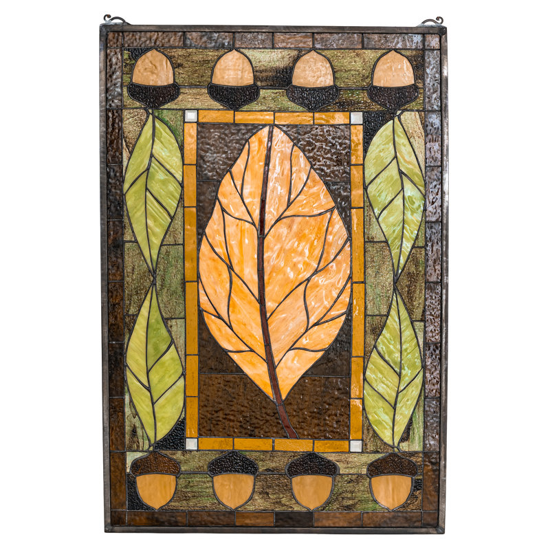Lodge Tiffany Harvest Festival Stained Glass Window