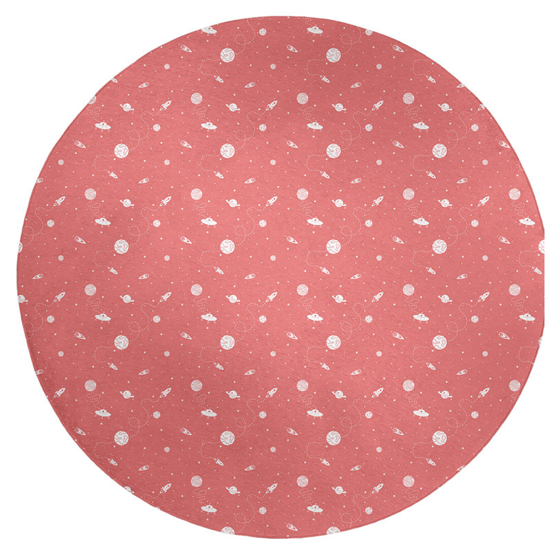Chenille Toile Indoor Rug, Round 5'