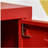 HOMCOM Industrial End Table, Living Room Side Table with Locker-Style Door and Adjustable Shelf, Red