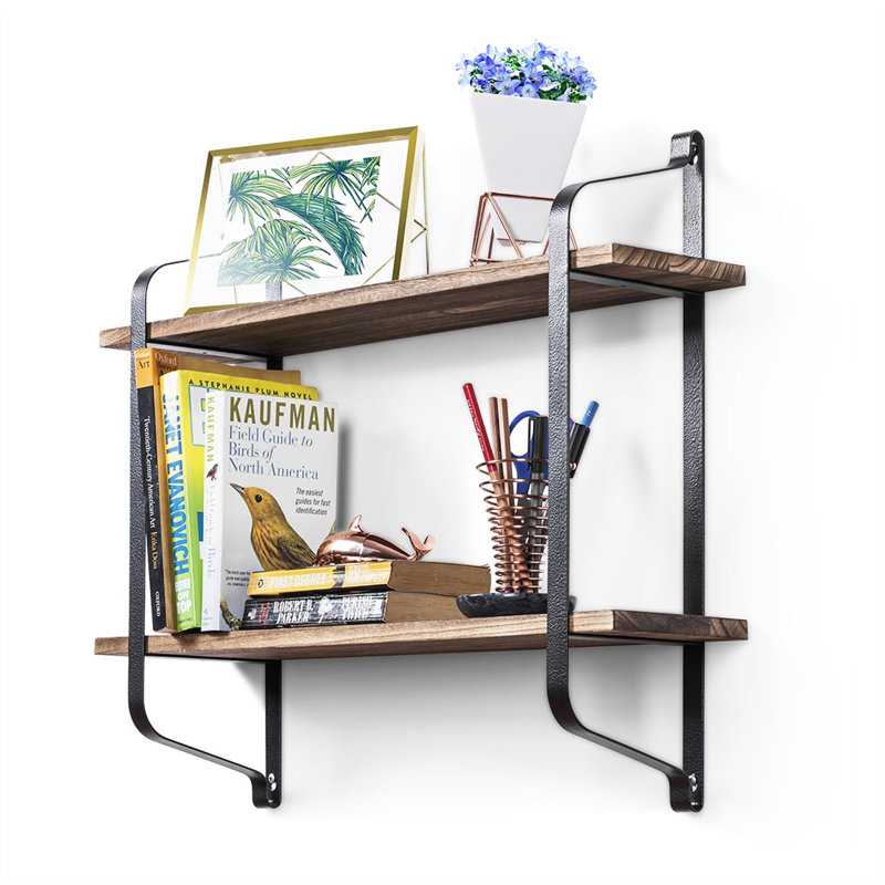 Kang 2 Piece Industrial Pipe Shelves