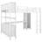 Full Size Metal Loft Bed with Wardrobe, L-Shaped Desk and Storage Shelves, Heavy Duty Loft Bed for Teens & Adults, White-448239777-448239776