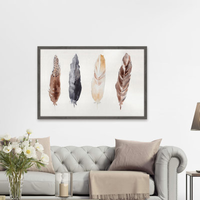 Quatre Plumes by Christine Lindstrom - Single Picture Frame Print
