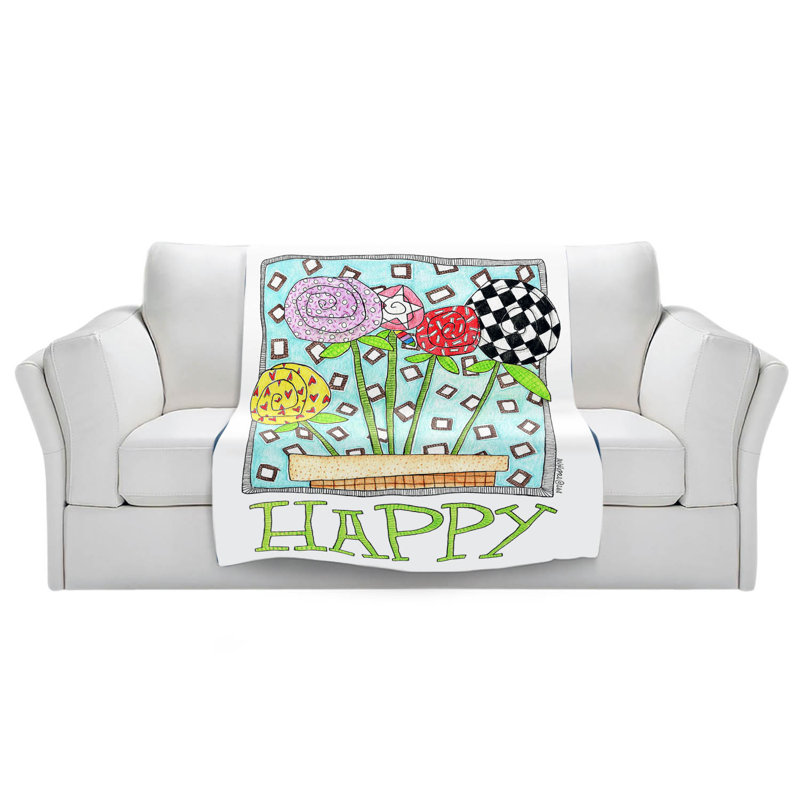  Couverture Happy Flowers, 51 po x 60 po