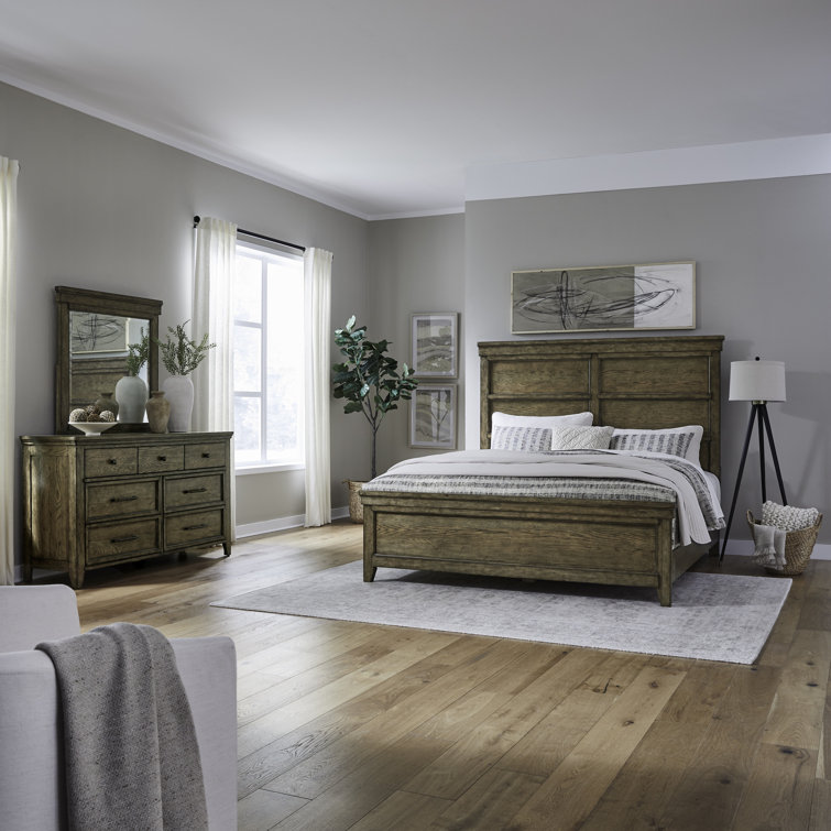 Gertraute Panel Bed, Dresser & Mirror Set