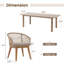 Ensemble repas d'extérieur 7 pièces avec table en bois massif et 6 chaises en bois d'acacia tissé à la corde
