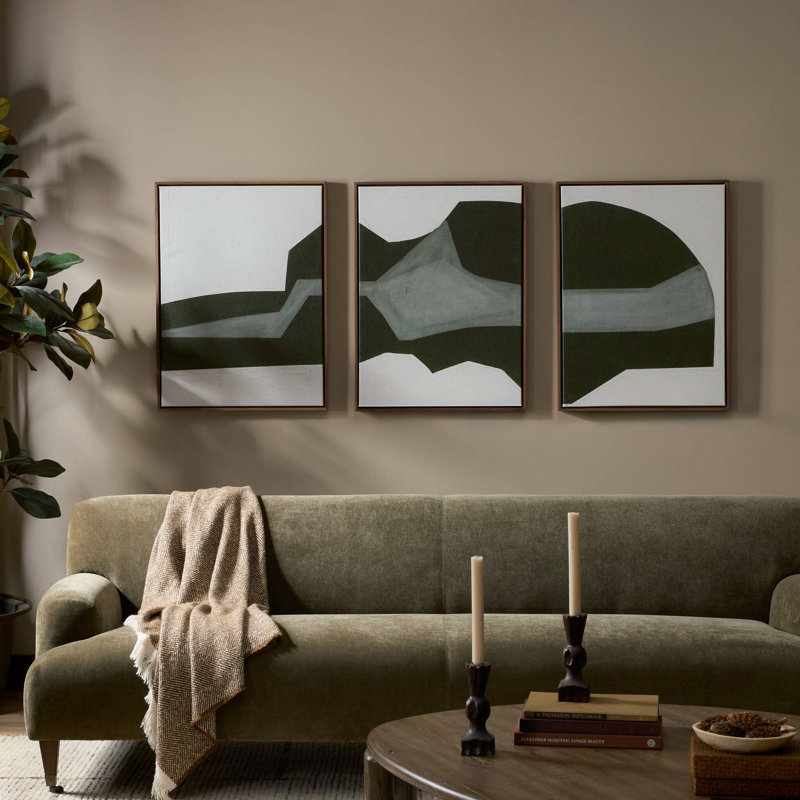 Suspended Triptych By Raoul Morren, 40" H x 90" W x 2" D