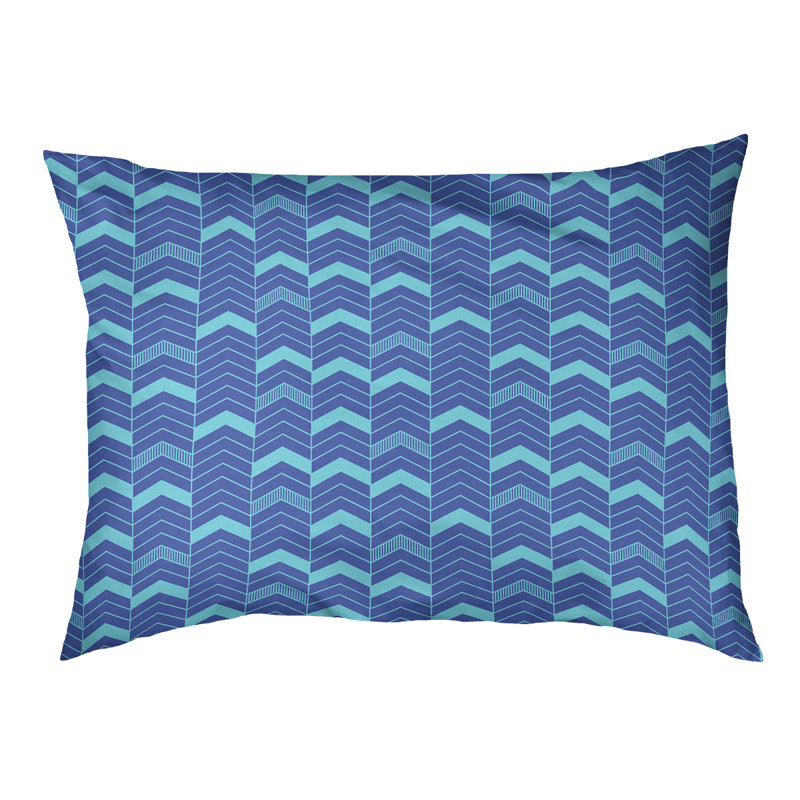 Coussin de concepteur lineed Chelan, Petit (L 28 po x l 18 po), Bleu / bleu sarcelle