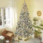 Arbre de Noël artificiel 9 pi avec 968 branches de neige floquées, 600 lumières DEL blanc chaud, ouverture automatique-1844016436