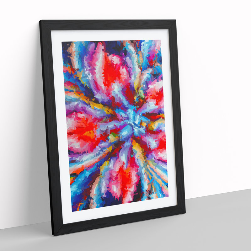Facing The Abyss Abstract - Single Picture Frame Painting, Black, 64cm H x 46cm W x 2cm D