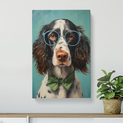English Springer Spaniel With Glasses - No Frame Print