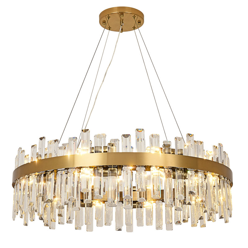 Canora Grey Unique/Statement Chandelier, Brushed Gold, 25cm H x 80cm W x 25cm D, 20 Lights