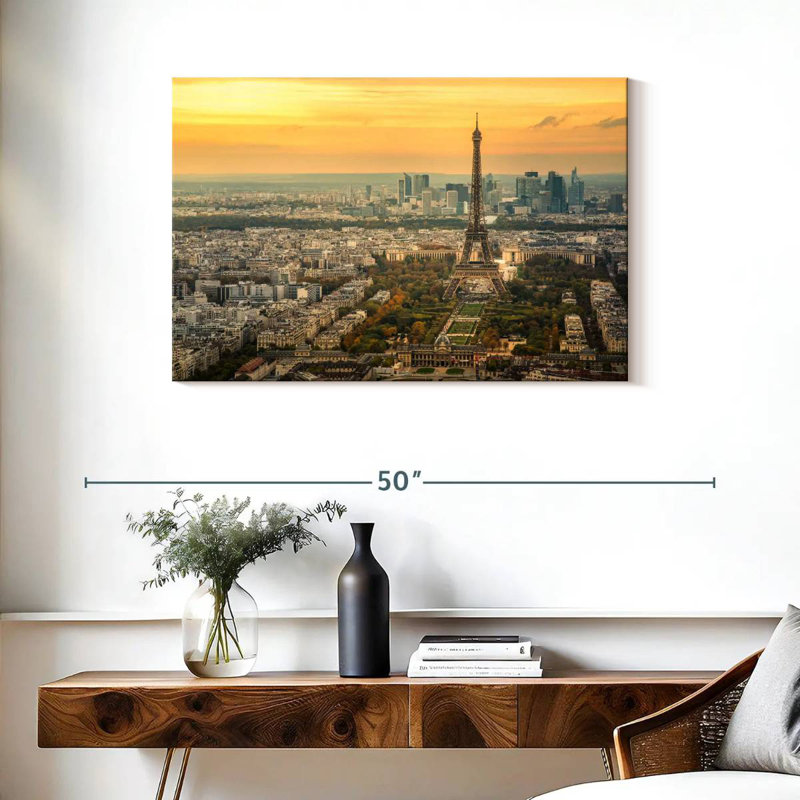 Nicci soleil couchant sur Paris, H 24 po x l 36 po