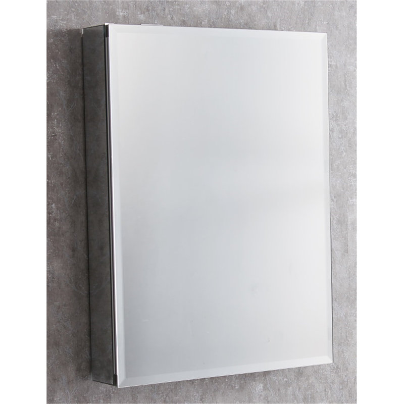 Armoire à pharmacie encastrée sans cadre à 1 porte avec 2 tablettes réglables Theophilos, H 26 po x l 22 po x P 5 po