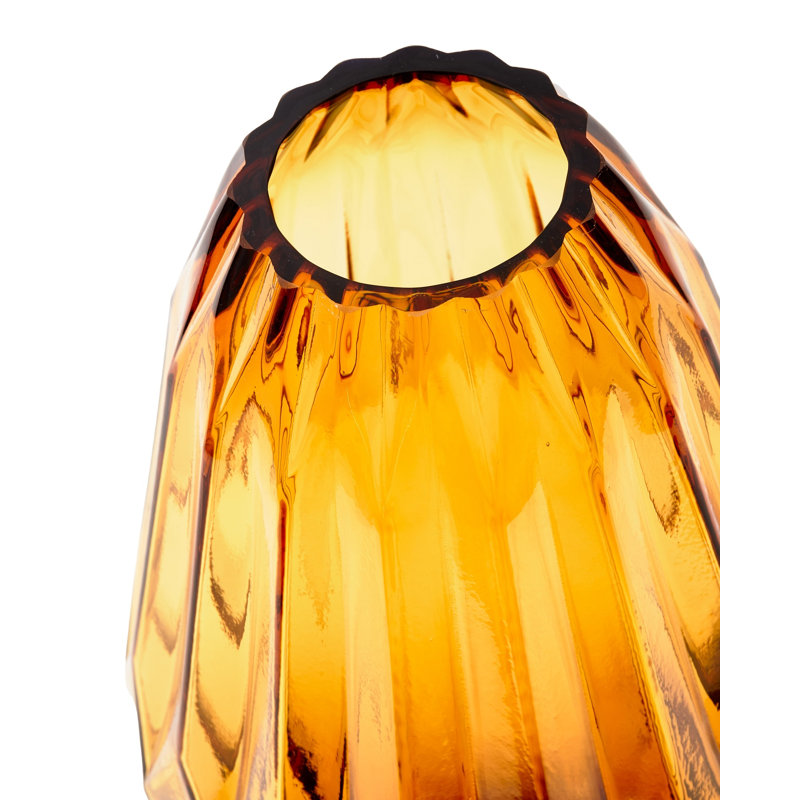 Vase Alfrida pliant verre ocre M, H 32 po x l 17 po x P 17 po